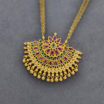 Micro gold pendant with pagadam Chain