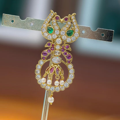 Peacock pattern Pendant with Earrings