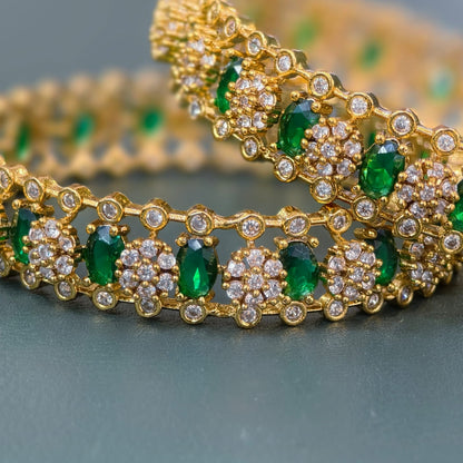 Green stones Bangles (2.4)