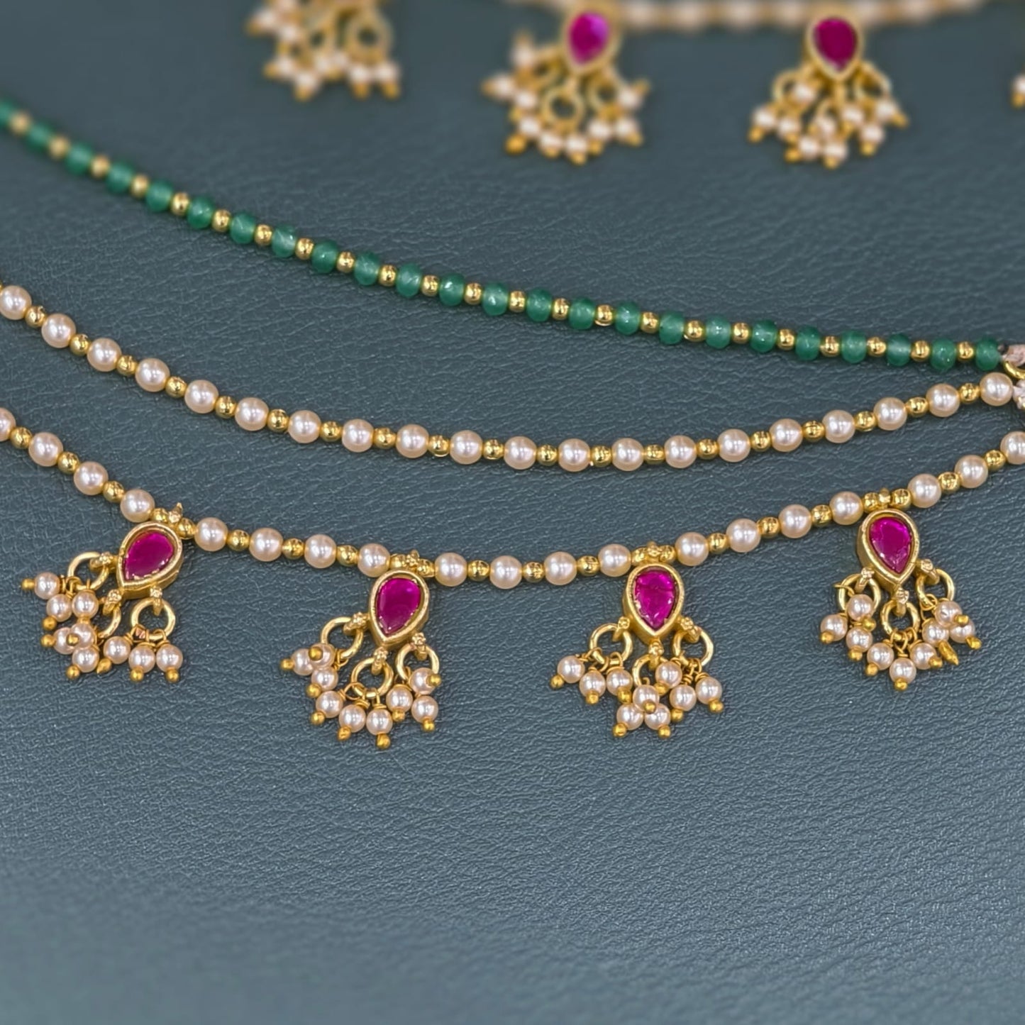 Kundan Beads Earchains