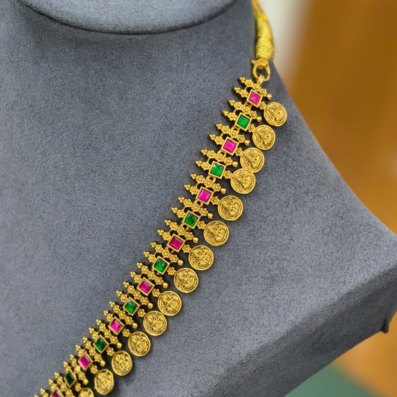 Kasu Long Neckset (pink&green)