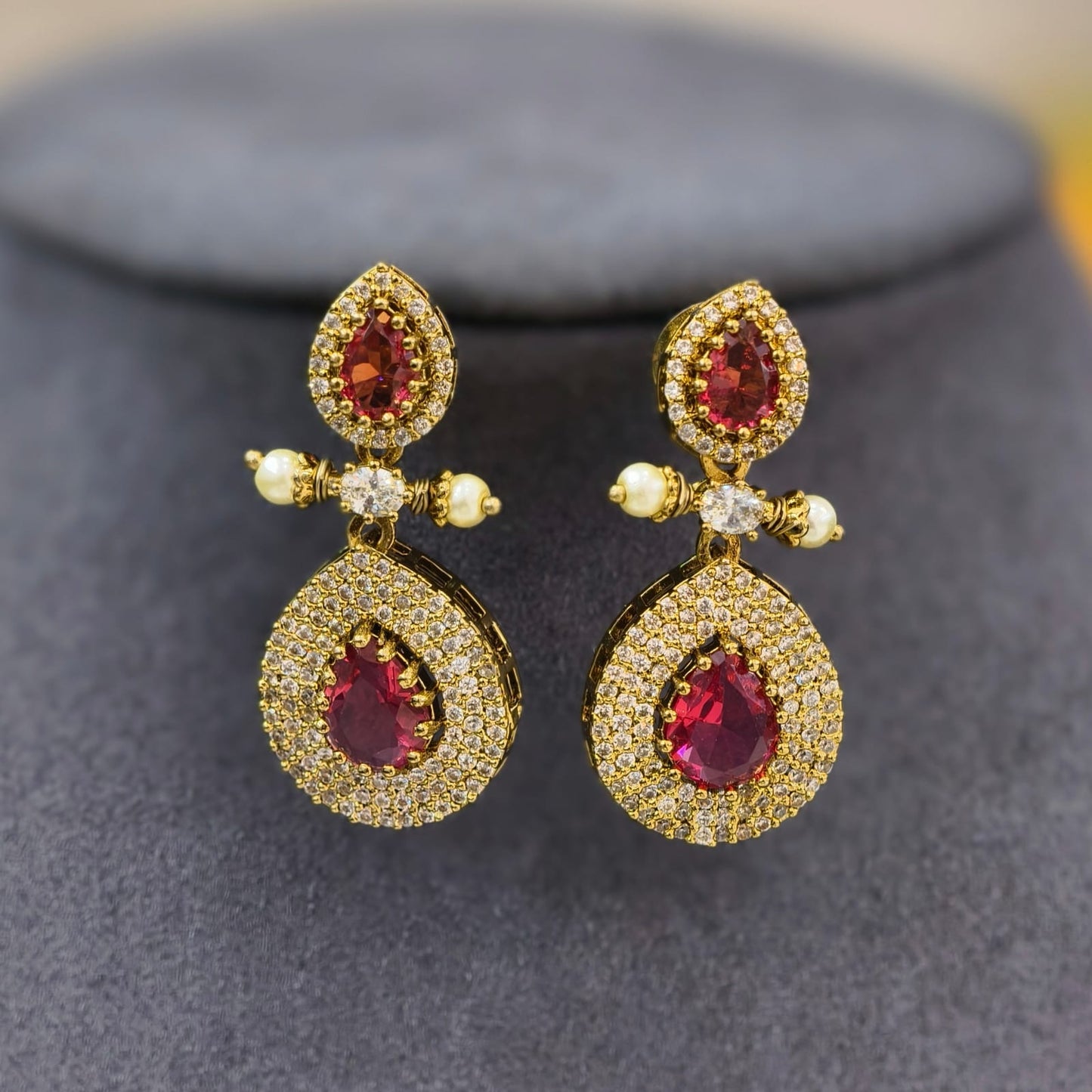 Ruby Stone Long Neckset (Double layer)