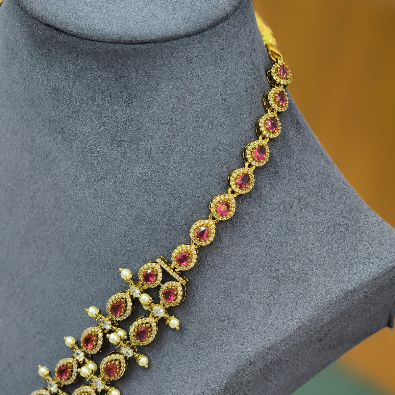Ruby Stone Long Neckset (Double layer)