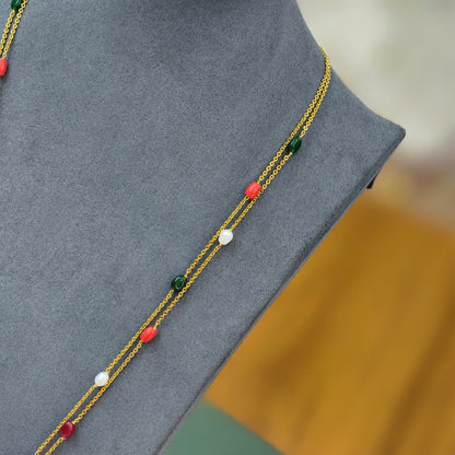 Laxmi pendent with multi beads chain