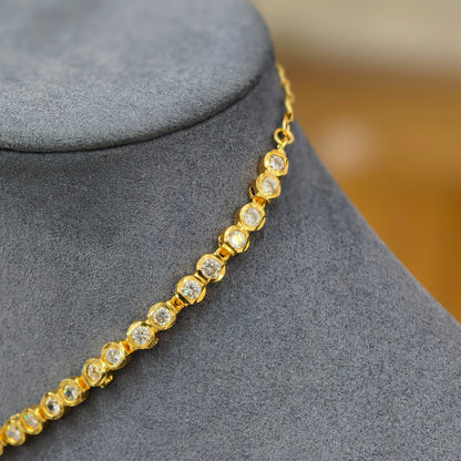 White Stone Neckset (MICRO GOLD )