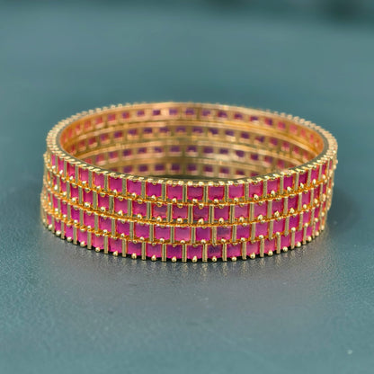Pink Stone Bangles (2.8)