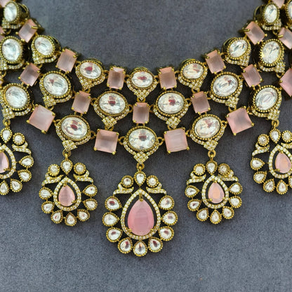 Victorian Pink & white chocker