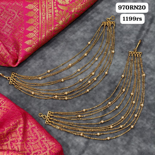 5 double line pearl Earchains